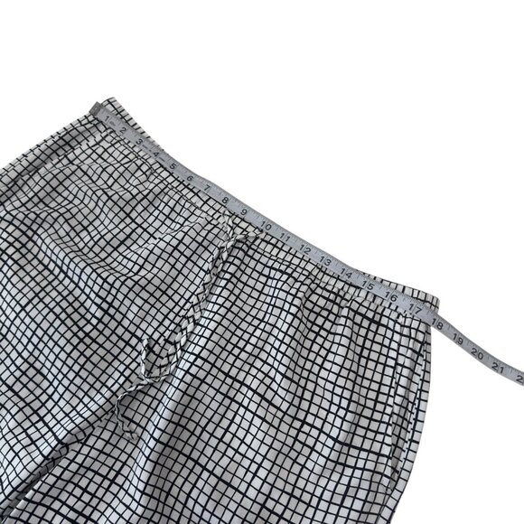 Eileen Fisher Women SZ L/G Textured Crepe Grid Slouchy Cropped Pants - Picture 5 of 15